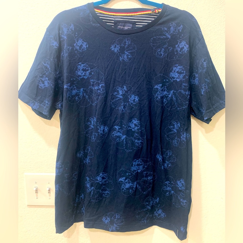 Denim & Flower Men’s Short Sleeve Cotton Tee Shirt